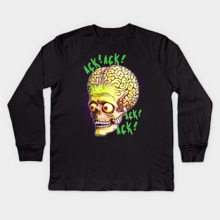 Mars Attacks Ack Ack Alien Head Kids Long Sleeve T-Shirt